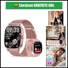 Montre connecte femme Rose Bluetooth Appels AMOLED IP68 120 modes sport