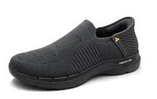 Chaussures Slip-On Homme Baskets Legeres Respirantes Tricot Gris Noir 36-46