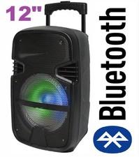 CASSA BLUETOOTH ALTOPARLANTE PORTATILE RICARICABILE BATTERIE 12 LED USBSD 300w