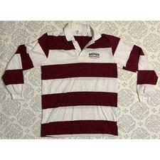 Vtg 90s Made Hartwell Rugby Polo Mens L Red/White Stripes Collared Preppy
