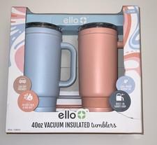 Ello Vacuum Insulated Tumblers Set Of 2, 40 Oz, Blue & Pink
