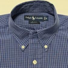 Polo Ralph Lauren Blake Shirt Blue Plaid Button Down Short Sleeve Pony Mens M