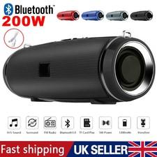 200W Portable Bluetooth Speaker IPX2 Waterproof Outdoor HIFI Pillar Speaker Subw
