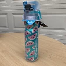 O2Cool Mist ‘N Sip 20 oz Insulated Water Bottle Mister Blue Watermelon Pink