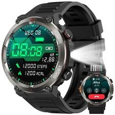 Military Smart Watch for Men AnswerMake Calls Rugged Heart Rate Fitness Tracker