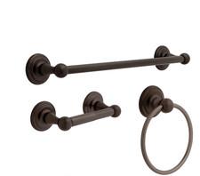 3 Piece Towel Bar Set Towel Bar Towel Ring Toilet Paper Jamestown Bronze