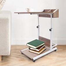 Portable Office Laptop Desk Rolling Adjustable Table Cart Computer Mobile Stand