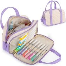 2 Compartment Pencil Case Zipper Bag Handle Large Capacity Pouch Aesthetic