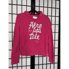 Aeropostale Womens Pink Graphic Hoodie Sweatshirt Fleece Original Brand XL TG