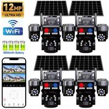 4 Stck 12MP HD Solar Kamera BERWACHUNGSKAMERA Outdoor WLAN WIFI IP CAMERA CCTV