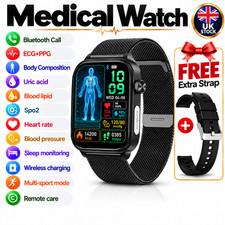 UK 2026 New Medical Grade Smart Watch Blood Pressure Oxygen Heart Rate Bluetooth