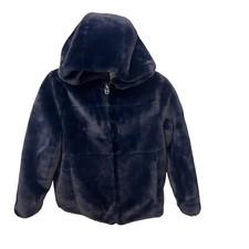 Zara Black Fur Coat Jacket Kids Size 13-14 Euc