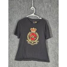 Polo Ralph Lauren Men's Black RL Crest Logo T Shirt Size M Classic Casualwear