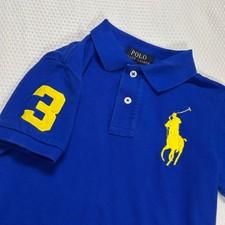 Polo Ralph Lauren Boys Royal Blue Yellow Big Pony Short Sleeve Polo Shirt Size 6