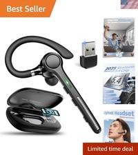 Bluetooth Earpiece for Work - 50H Talk Time, Hands-Free Calling, Noise-Canceling