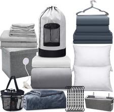 42 Pcs College Dorm Essentials Set Twin XL Bedding Bundle Bedding Bathroom and S