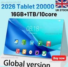 2026 NEW 16GB1TB Wifi 5G Android Tablet 15 Dual Sim GPS 10.36in 20000mAh UK