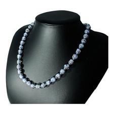 Murano Glass Necklace Light Blue Bronze 42 Beads Sommerso 46cm Venice