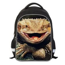 Double Layer School Backpack Lizard Printed Bookbag Animal Laptop Bag Student...