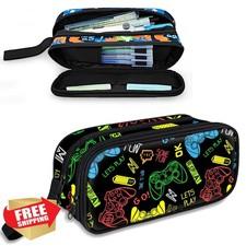 Fitvc Large Pencil Case Boys Game Controller Red Blue Yellow