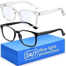 Blue Light Blocking Glasses Fashion Square Eyeglasses, Anti UV Ray Computer ...