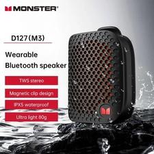 Monster M3 Mini Bluetooth 5.4 Speaker Clip On Wireless Portable Bass Waterproof
