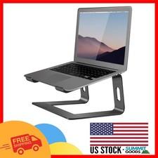 Portable Aluminum Laptop Stand for 10-15.6” Devices - Ergonomic Riser in Black