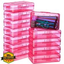 Leelosp 12 pack pink pencil boxes, large
