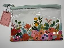 Rifle Paper Co Garden Party Floral Large Pencil Case Bag Travel Pouch Nwt