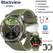 Smartwatch Herren Militr mit Telefonfunktion Blutdruckmesung fr android IOS DE