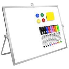 Dry Erase White Board, 16inX12in Large Magnetic Desktop 16inX12in,