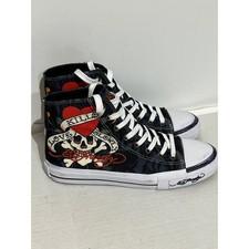 Ed Hardy Mens Love Kills Slowly Tattoo Graphic High Sneakers Black Multi