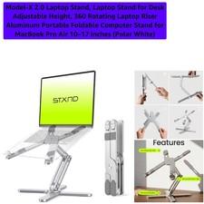 Model-X 2.0 Laptop Stand, Laptop Stand for Desk Adjustable Height, 360 Rotati...