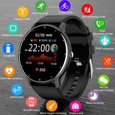 Bluetooth Smartwatch Herren Damen Fitness Tracker Herzfrequenz Pulsuhr Blutdruck