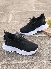 Chaussures De Sport Baskets Noires Hommes Femmes Lgres Confortables Tendance