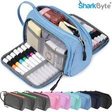 Large Capacity Pencil Case 3 Compartment Stationery Pouches Makeup Bag Storage