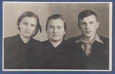 1954 Portrait of a Handsome Boy and Two Girls Soviet Vintage Photo Ussr