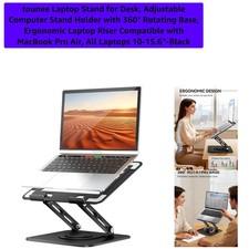 Laptop Stand for Desk, Adjustable Computer Stand Holder with 360° Rotating Ba...