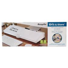 MessageStor Write & Store Glass Desktop Whiteboard and Organizer Nob