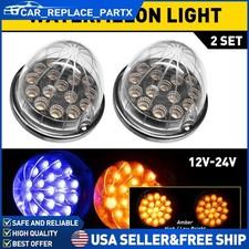 2 Watermelon Led Bulb Light Amber Blue Glass Lens Lights Kit 1 Wire Incandescent
