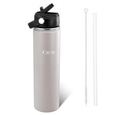 24 Oz Stainless Steel Insulated Water Bottle With Straw Leakproof Travel Gym
