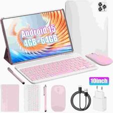 Neu 10-inch Android 15 Tablet CP20S 4GB 64GB 6000mAh 5G WiFi Pink Keyboard DE