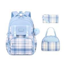 3Pcs Cute Backpack for Girls with Lunch Box & Pencil Case, Large Capacity Kid...