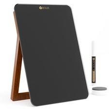 Desktop Black Glass Dry Erase Whiteboard with 9.5 x 6.7 Inches,