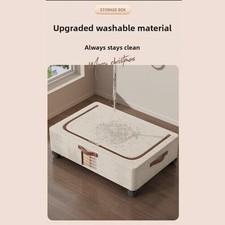 Rolling Under Bed Storage Box with Lid for Clothes Shoes Blankets Dorm Bedroom