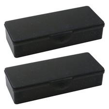 Tighall 2PCS Large Capacity Pencil Box Plastic Case Frosted Black