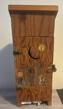 Vintage Wood Outhouse Toilet Paper Holder & Tissue Dispenser Cabinet Rustic