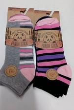 Panda Stick Ladies Bamboo Trainer Socks UK Size 4 - 8 Pack of 6 Pairs New Tags