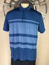 Under Armour Playoff Polo Shirt UA Loose HeatGear Men Size 2XL Blue Striped