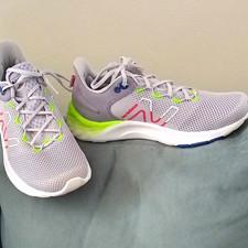 Balance Roav Mesh Lace-Up Low Athletic Sneakers Gray Neon Accents